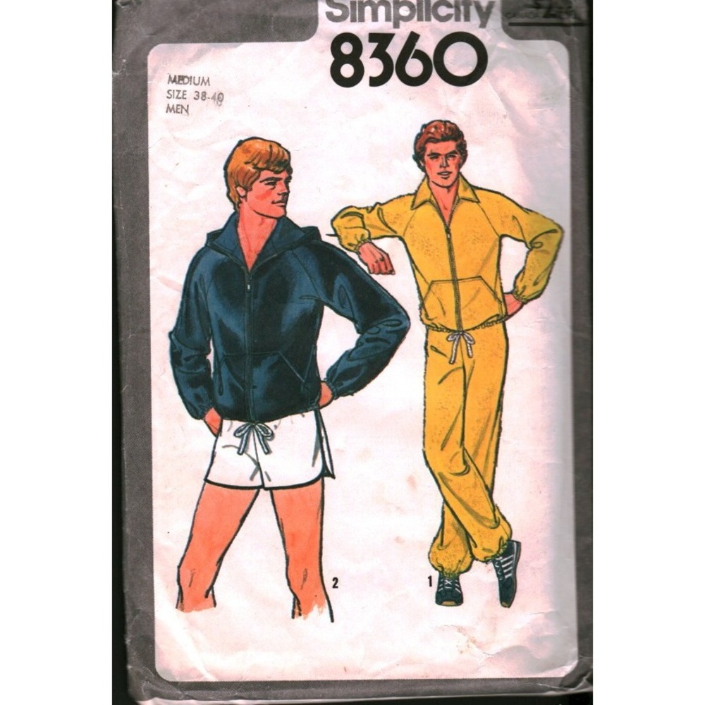 Vintage‎ Simplicity 8360 Mens Jacket Pants Shorts Sewing Pattern Size Medium CUT
